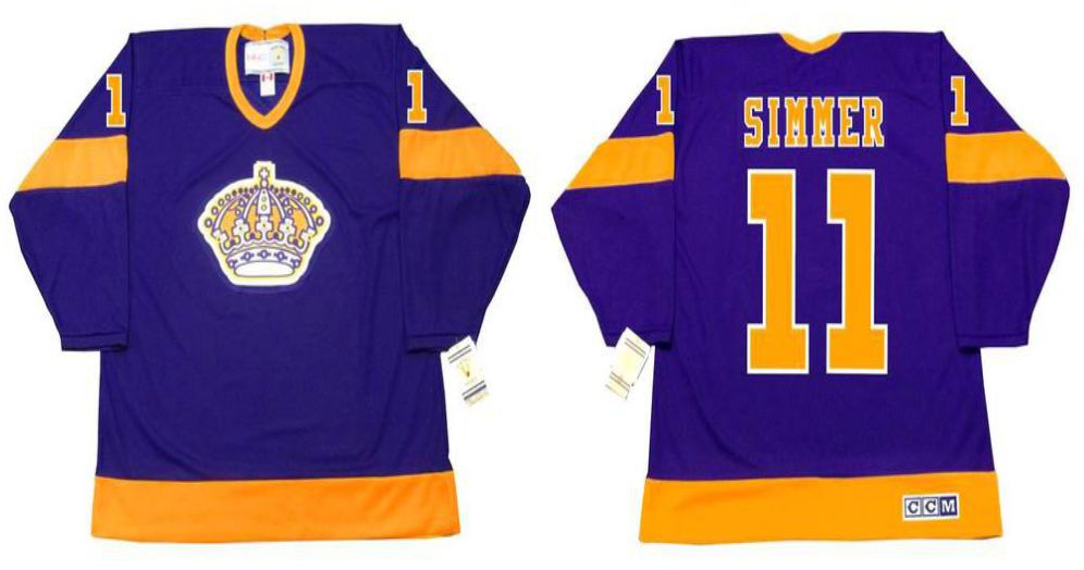 2019 Men Los Angeles Kings 11 Simmer Purple CCM NHL jerseys
